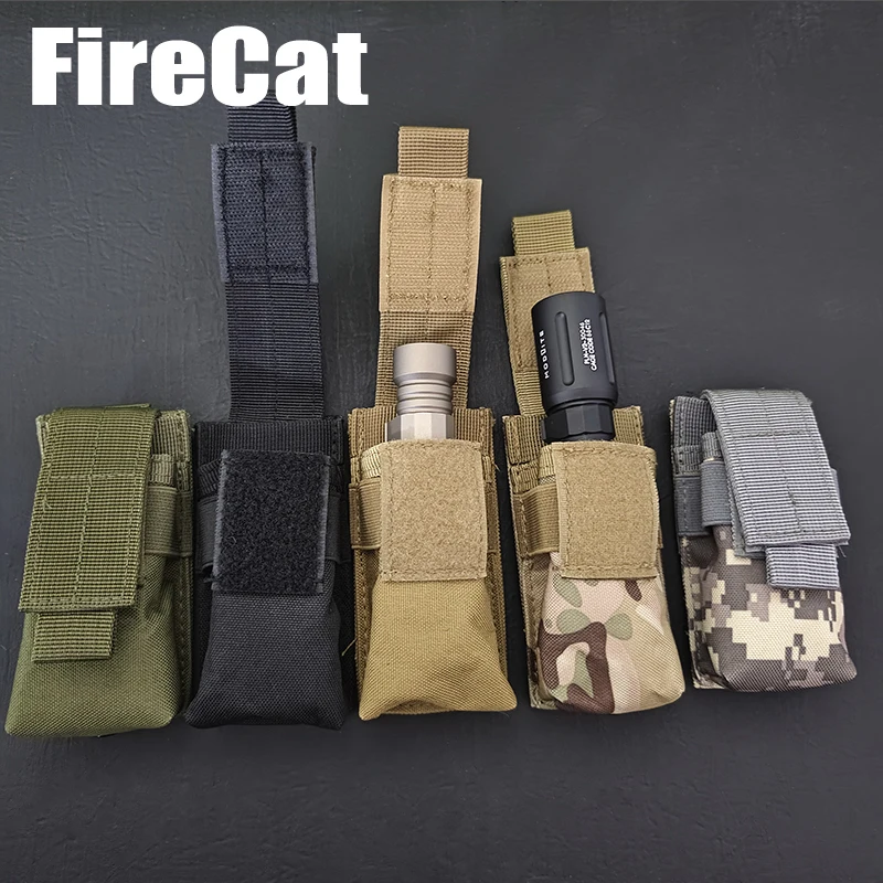 

New Tactical Flashlight Bag MOLLE Nylon Accessory Bag Military Hunting Knife Light Leather Bag Multi-purpose Tool Accessory Bag