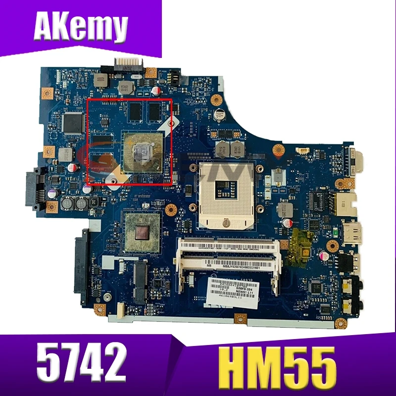 

Akemy Laptop motherboard For ACER Aspire 5742 5741 Mainboard N11P-GV2-A2 HM55 NEW71 LA-5893P MBBJY0200