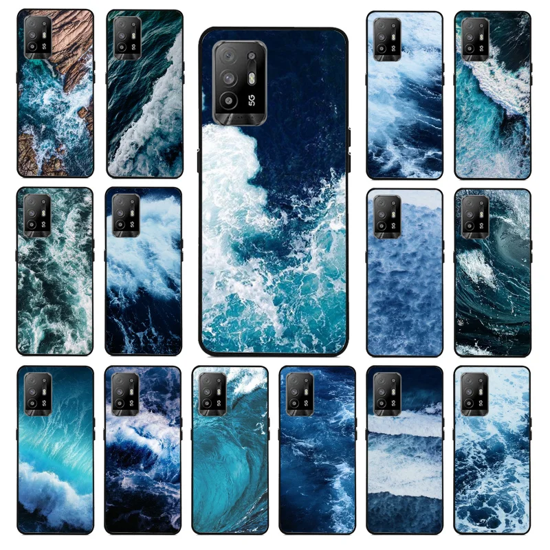 

Blue sea Wave Phone Case for OPPO A54 A74 A94 A53 A53S A9 A5 A15 A91 A95 A73 A31 A52 A93 A92