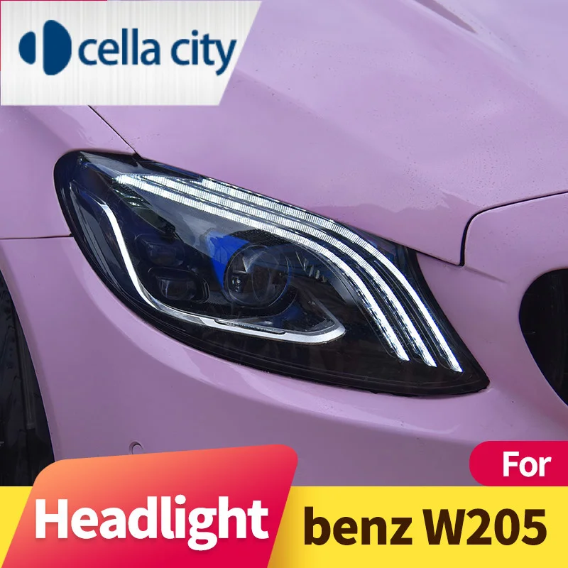 

Подходит для Mercedes-Benz C-class W205, фары в сборе 2015-2020, дневные ходовые огни, поворотники, фонари, фонари
