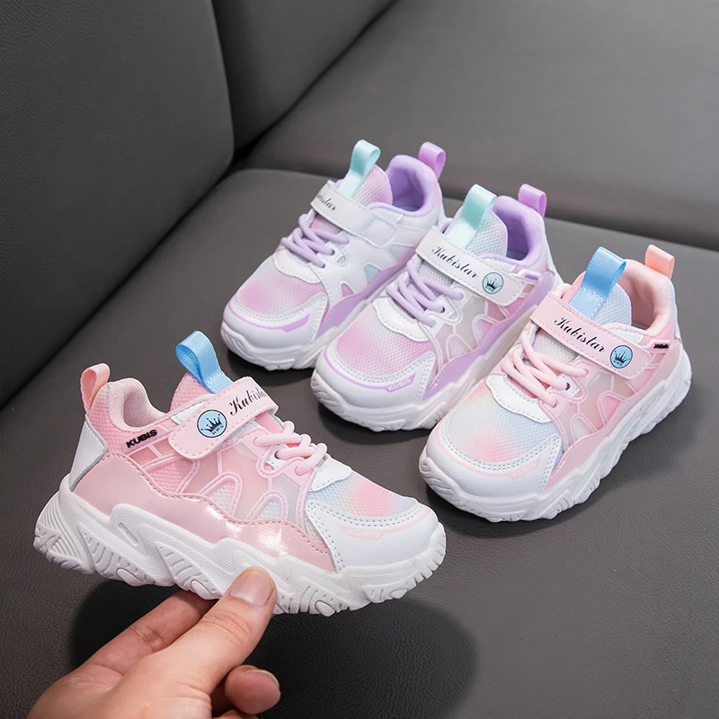 

Kids Girl Running Sneakers Children's Tennis Shoes Row Children's Footwear Shoes For Girls Sports Mesh Casual Tennis Size 26-37