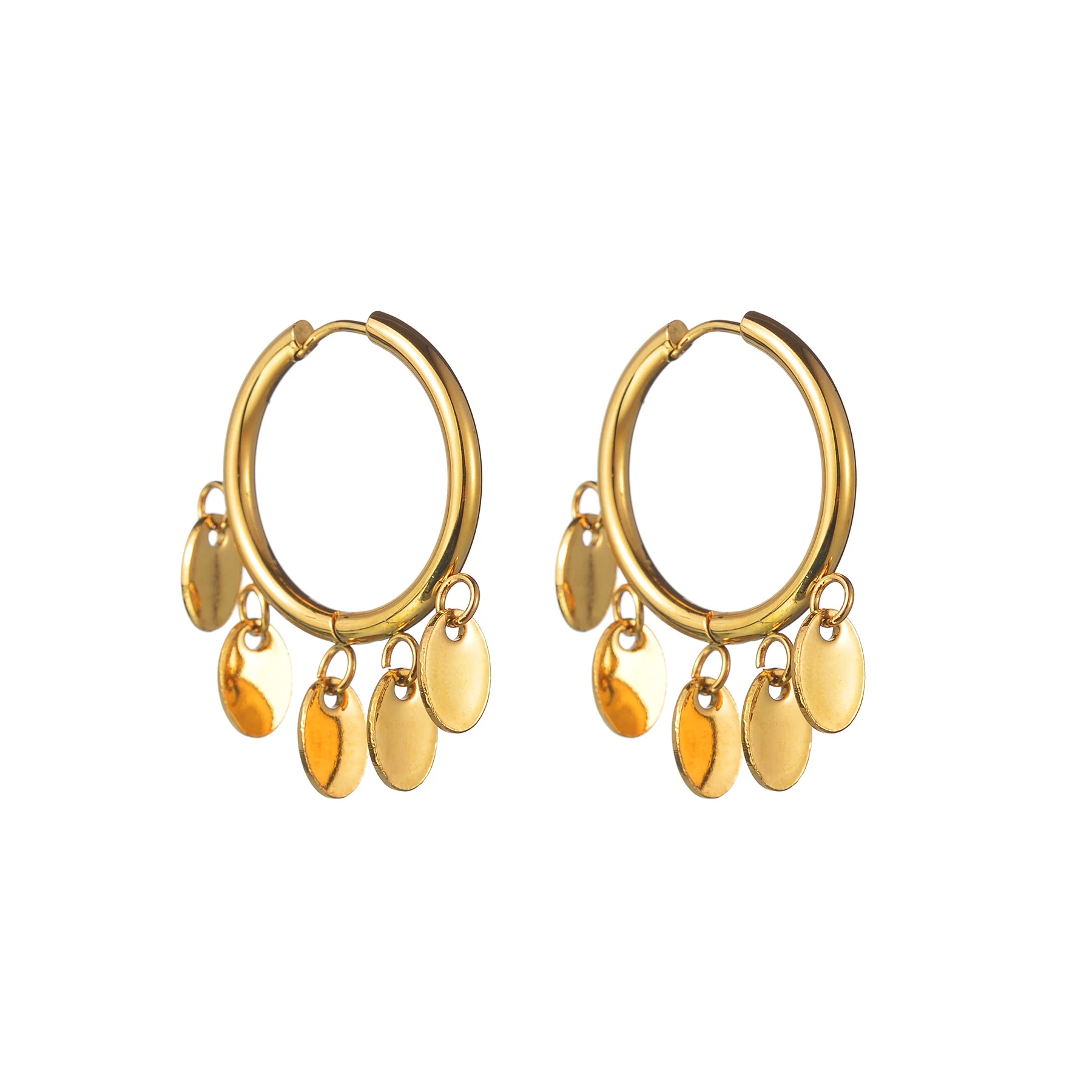 Круглые серьги золотого цвета в богемном стиле для женщин и девочек новинка 2023