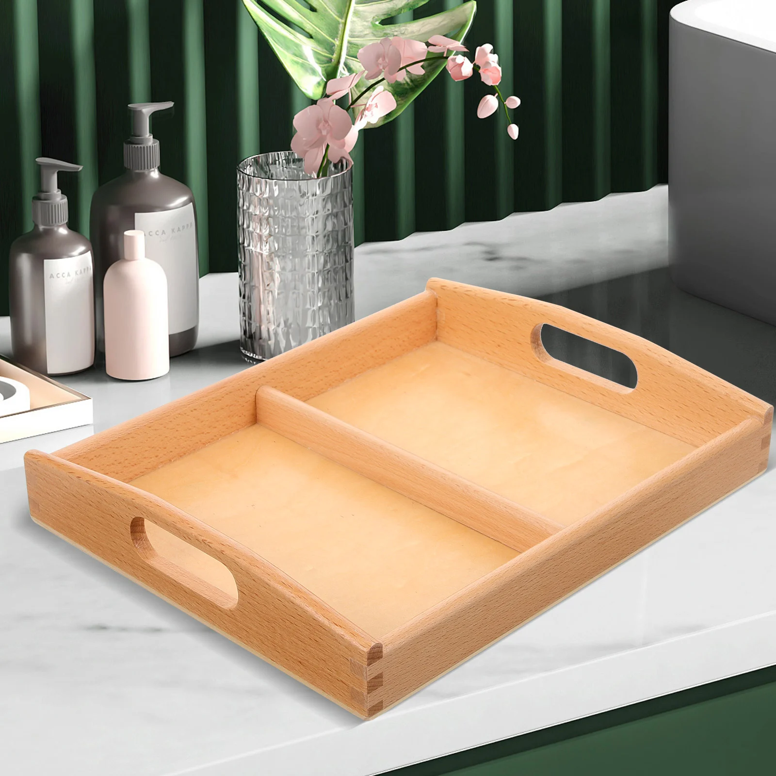 Деревянные подносы Монтессори кубические блоки-головоломки лоток для хранения