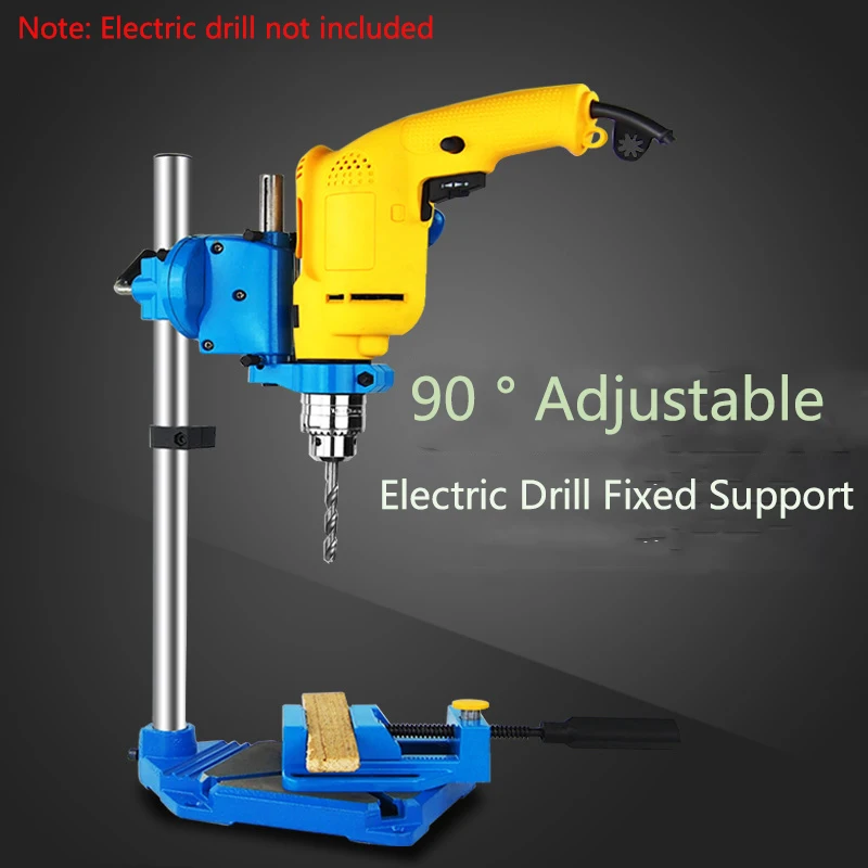 

Electric Drill Stand Bench Drill Stand/Press Mini Electric Drill Carrier Bracket 90 Degree Rotating Fixed Frame Workbench Clamp