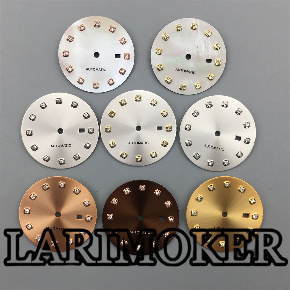 Циферблат LARIMOKER для часов с алмазным индексом 24 5 мм серебристый золотистый