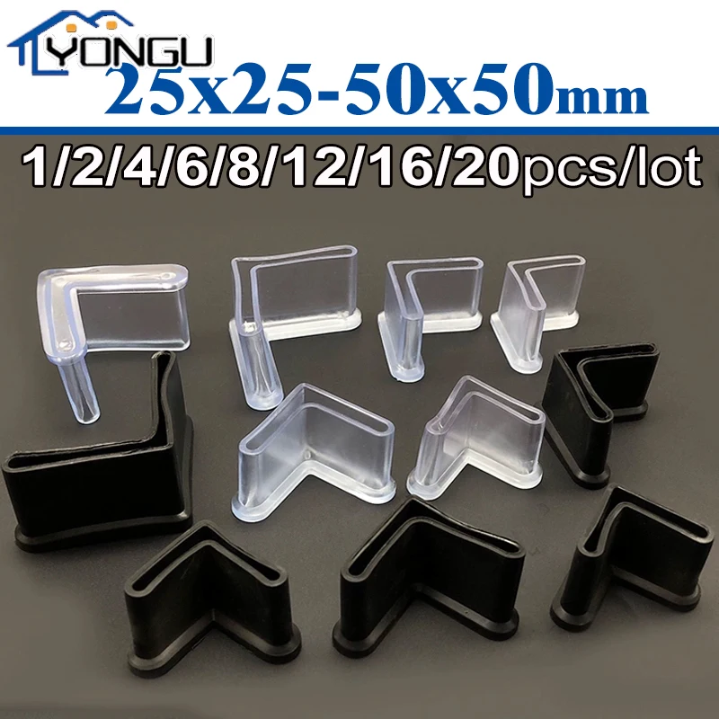 Черный/прозрачный ПВХ мягкая резина L-образный рукав угловая полоса с прорезями