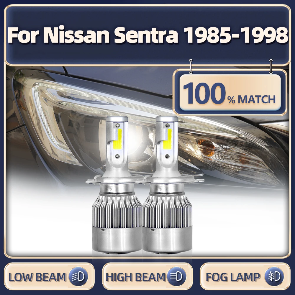 

9007 LED Headlight Bulb 20000LM Auto Lamps 12V 6000K Car Headlamps For Nissan Sentra 1985-1992 1993 1994 1995 1996 1997 1998