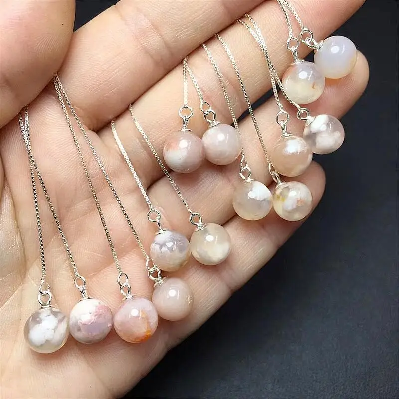 

New Luxury Jewelry s925 Silver Lucky Flower Agate Earrings Fashion Engagement Gift Girls Accessories A Pair