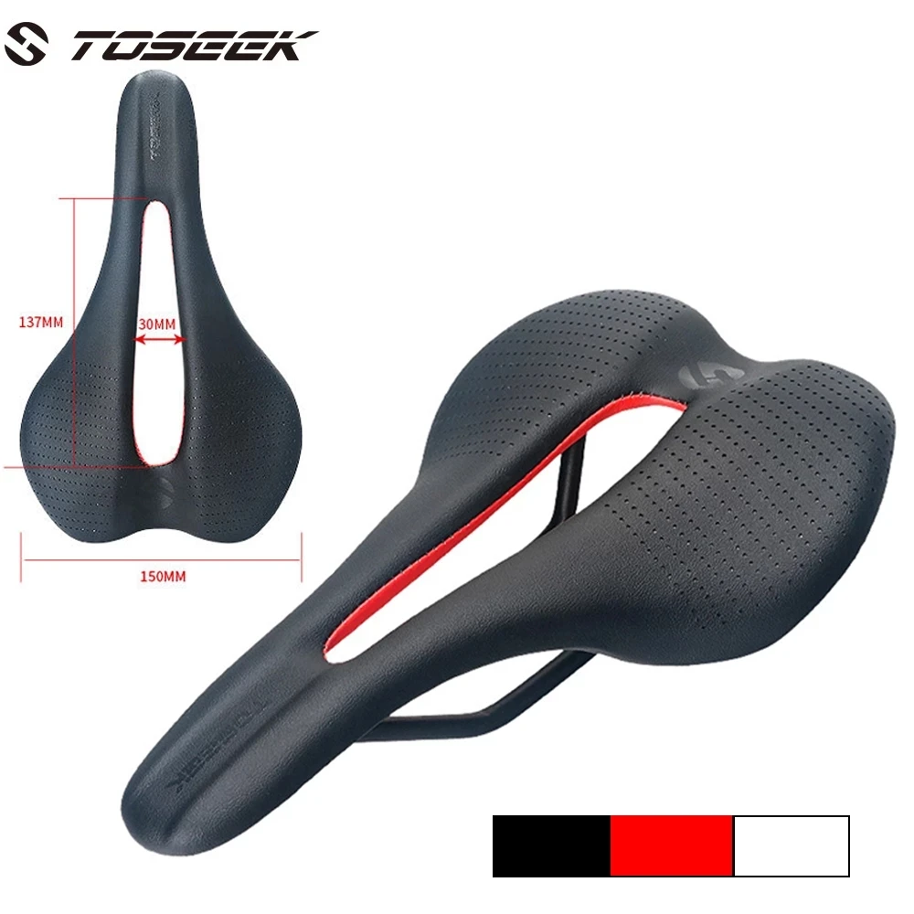 New TOSEEK Road Bike MTB Bicycle Saddle Microfiber Leather U
