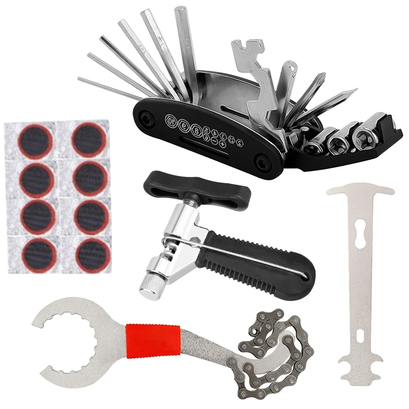 

12 Pcs Bicycle Repair Tool Kits Bike Chain Cutter Bike Removel Bracket Remover Freewheel Remover Crank Puller Remover