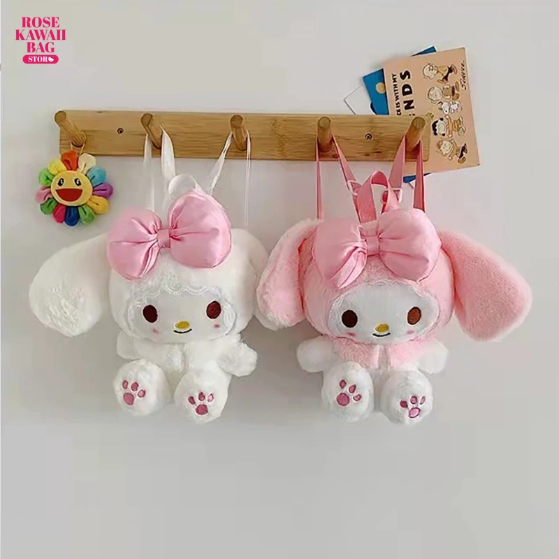 

Sanrio Plush Bag Cartoon Melody Backpack Cute Kawaii Plush PP Cotton High-capacity Kawaii Melody Backpack for Children Girl Gift