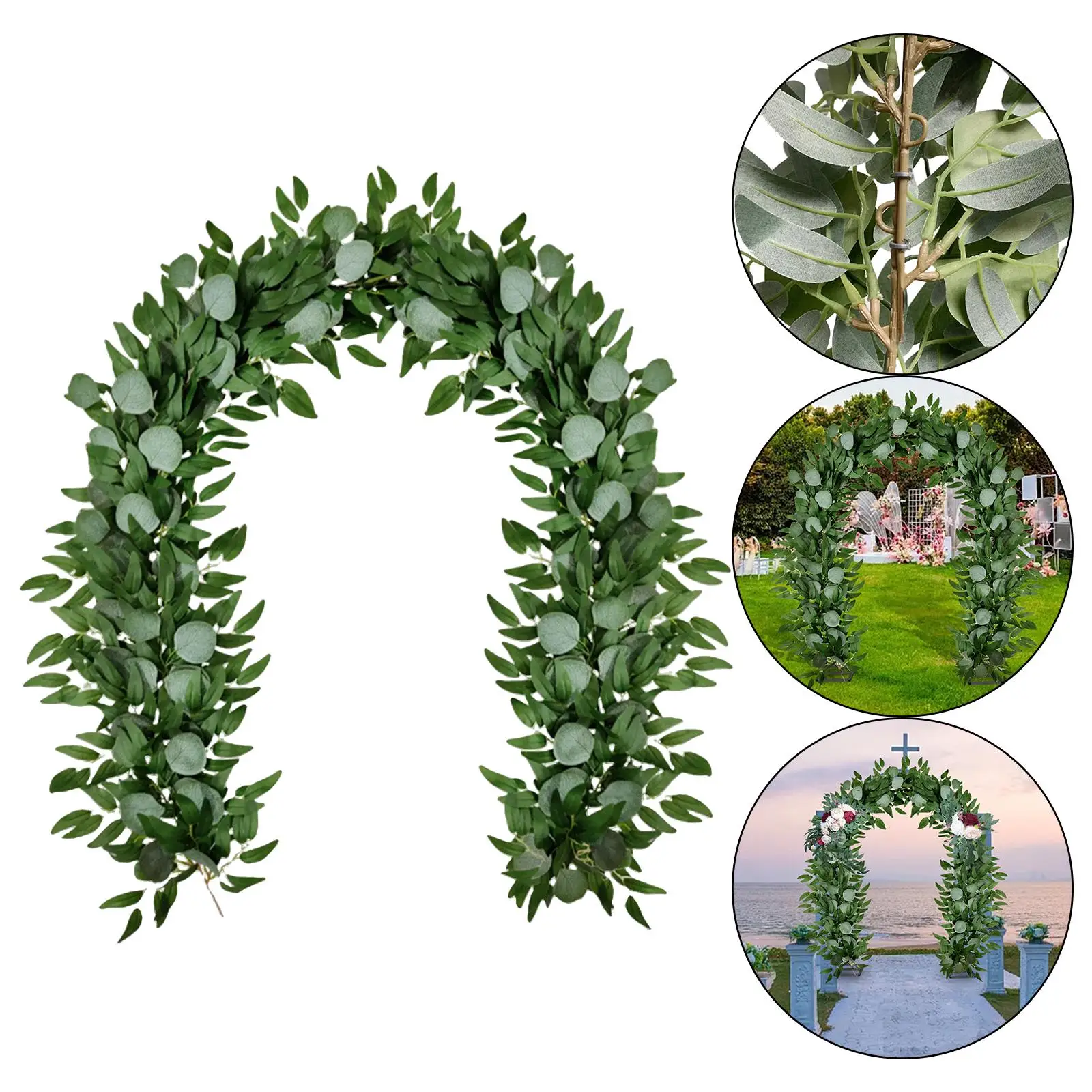 

Eucalyptus Garland Silk Eucalyptus Leaves Vine for Garden Arch Wall Decor