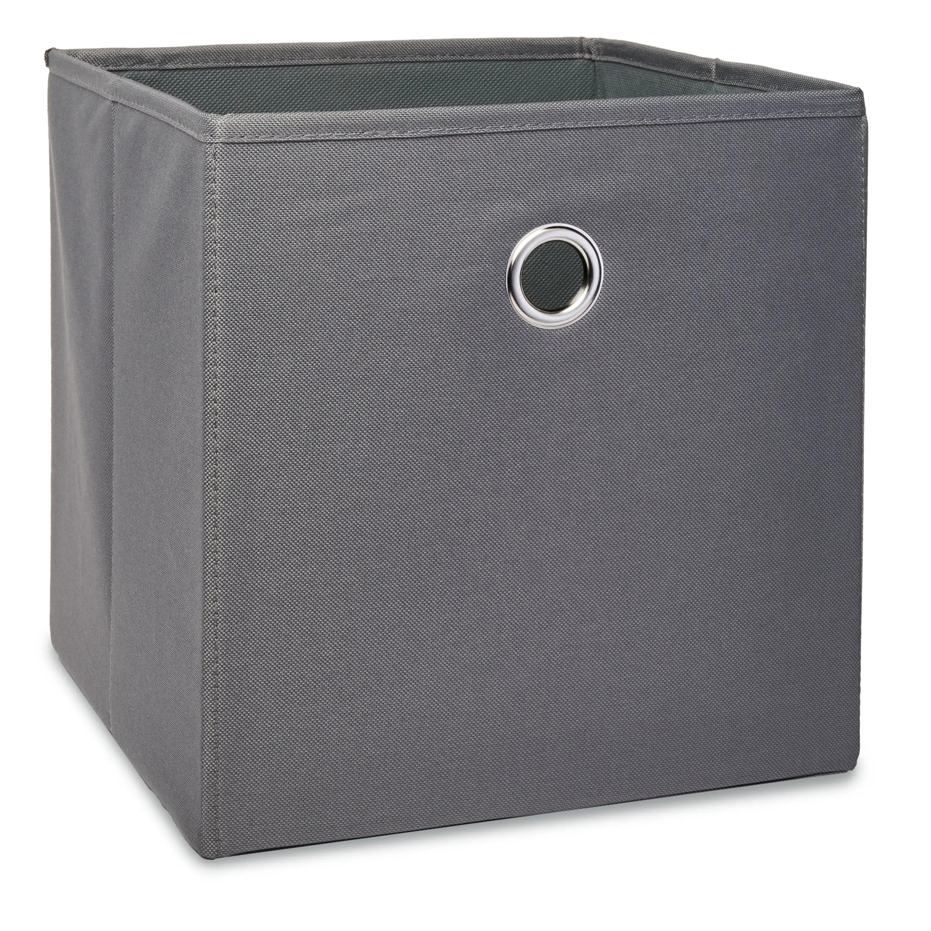 

Collapsible Fabric Cube Storage Bins (10.5" x 10.5"), 4 Pack, Grey Flannel