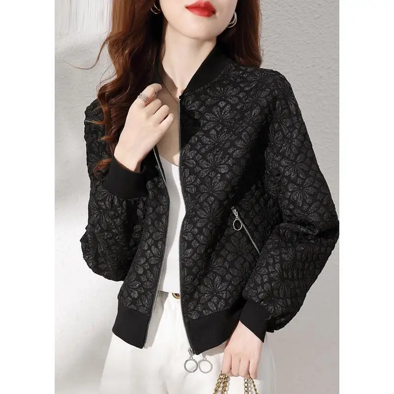 

Baseball Jacket Women Spring Autumn Coat Cropped Top Loose Korean Fashion Designer Streetwear African Print Jacket
