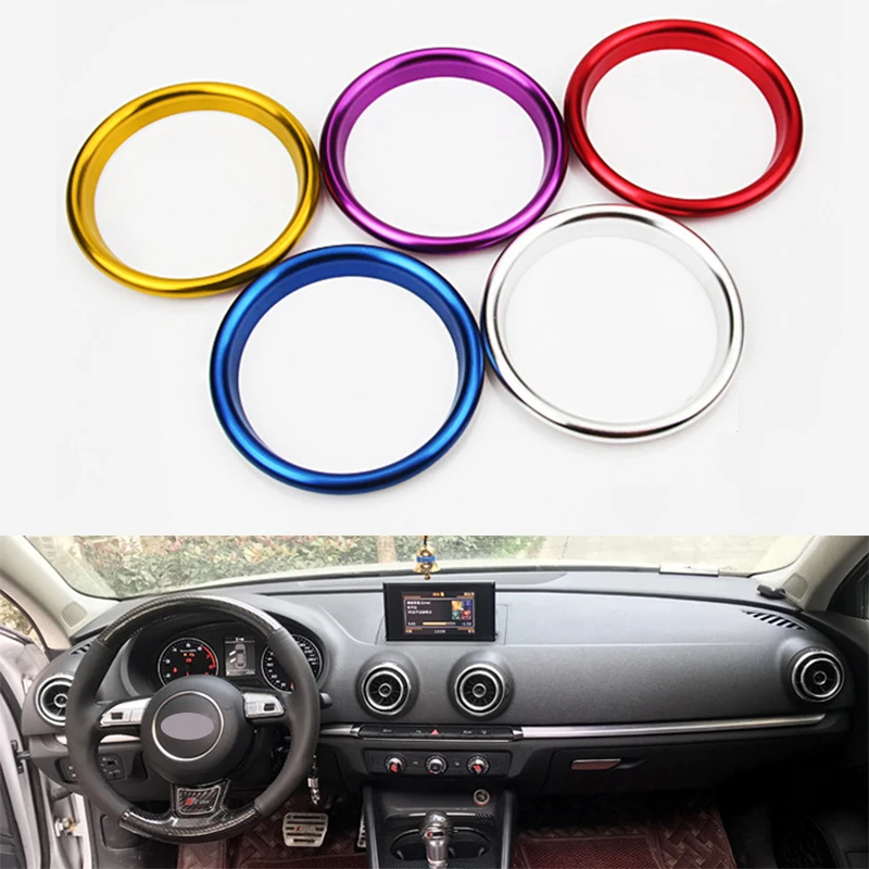 

For AUDI A3 S3 2013-16 Q2 Q2L 2017 Car Air Conditioning outlet decoration ring cover trim frame car accessories upgrade 5 color