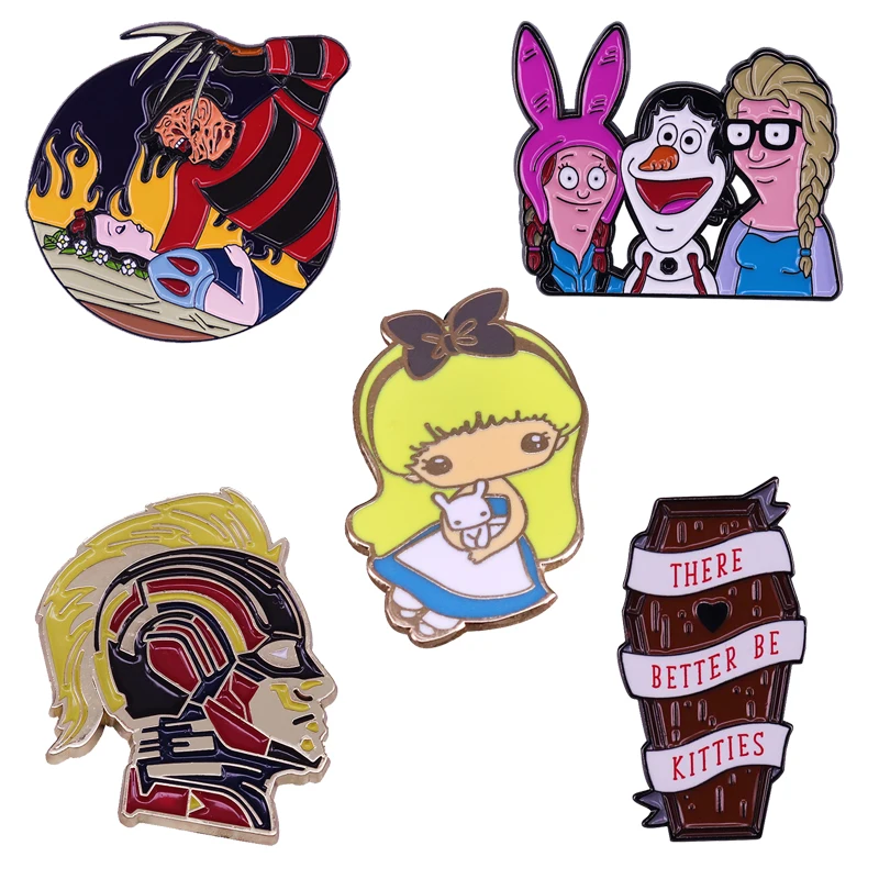 Дисней Замороженная Забавная Эльза Анна Мультик Белоснежка Алиса Капитан Марвел Творческая Брошь Мужчины и Женщины Значок Запись Ювелирные Изделия на Вечеринку Подарок.