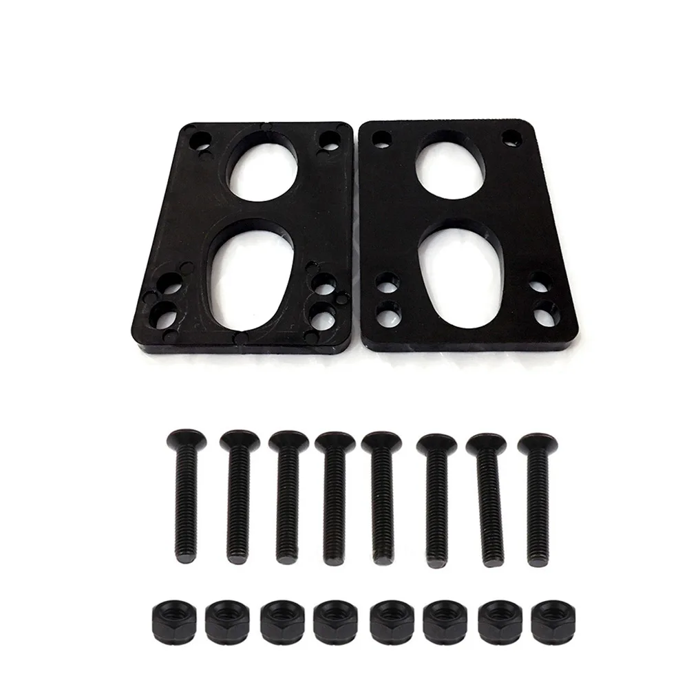 

For Skateboard Longboard Screws Spacers Bridge Nail Double Rocker Riser Pads Rubber Gasket 6mm Black High Quality