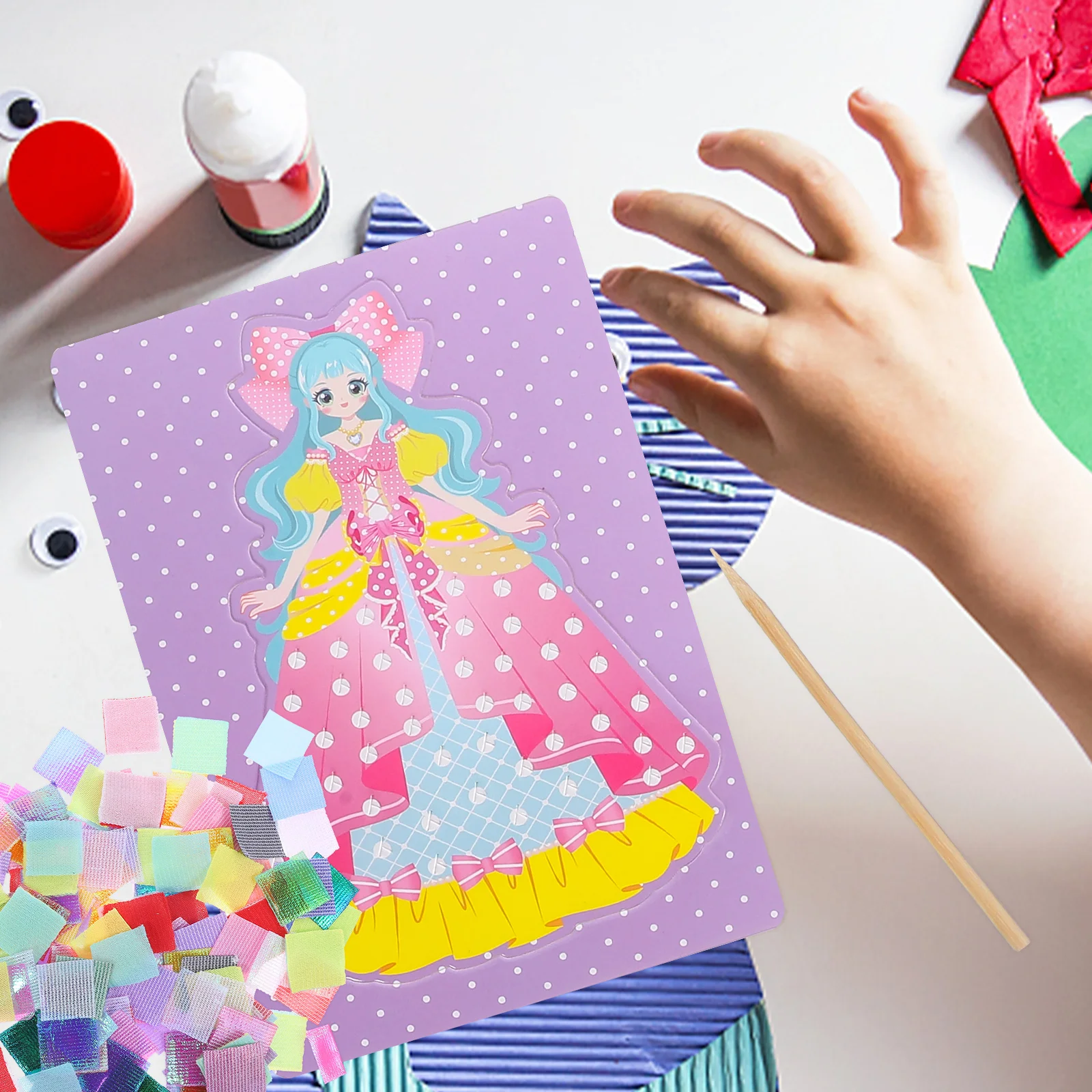 

1 Set Puncture Painting Material Poke Unfinished Fabric Crafts Painting