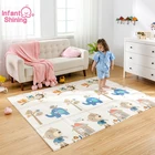 Детский Сияющий детский игровой коврик, портативный складной коврик для лазания, поролоновый коврик XPE, экологичное безвкусное игровое одеяло для гостиной