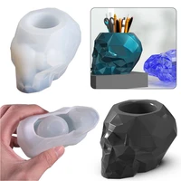 pen holder silicone mold faceted skull epoxy resin mold succulent flower pot silicone muold for diy epoxy resin crafts