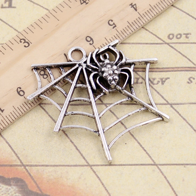

5pcs Charms Spider Cobweb 43x45mm Tibetan Silver Color Pendants Antique Jewelry Making DIY Handmade Craft