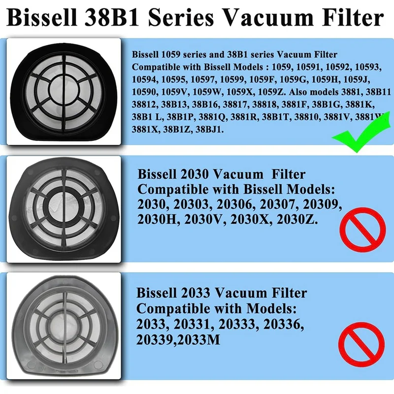 4 шт. детали 2037423 для пылесосов Bissell 3-в-1 серии 38B1 38B1L 1059