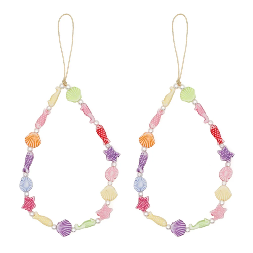 

2pcs Mobile Phone Shell Hanging Ornaments Delicate Phone Lanyards Phone Decors