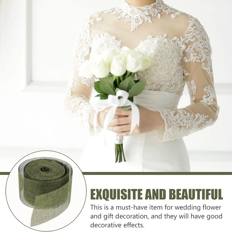 Искусственная льняная режущая лента праздничная из мешковины декоративная для