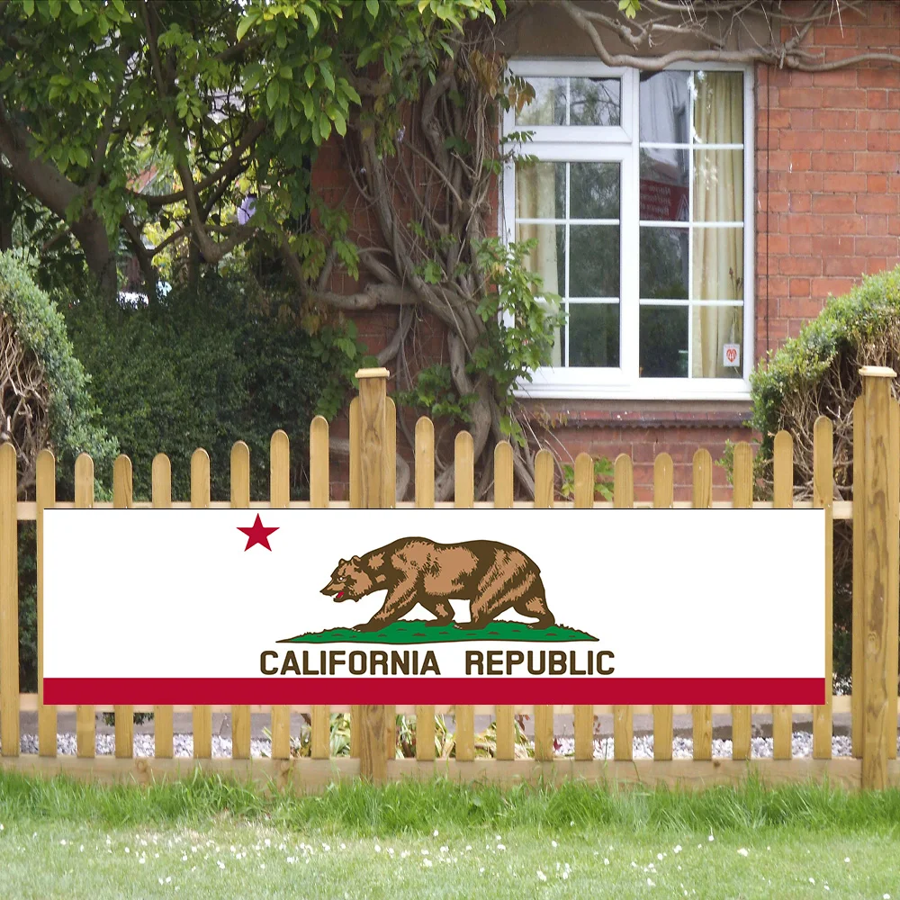 ZXBanner 60*240 новый флаг Калифорнии Полиэстер Печатный Баннер для гаража или улицы