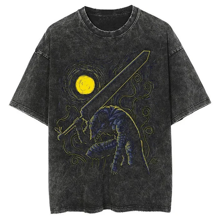 Трендовая винтажная аниме футболка Berserk
