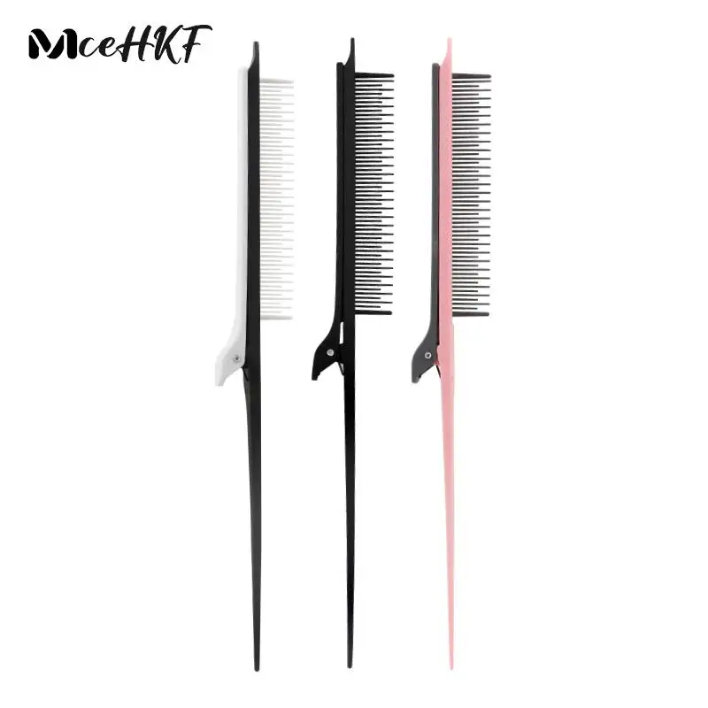 

Парикмахерская расческа для волос подсветка фольга односторонняя секция переплетение с зажимом для волос точечный хвост пластиковая расч...