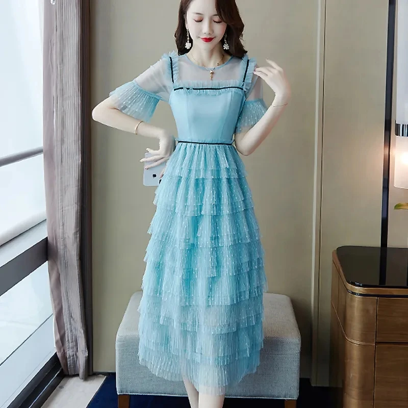 

Модное роскошное платье с воротником, Лидер продаж, летнее свободное платье с высокой талией, женские повседневные офисные мини-юбки трапец...