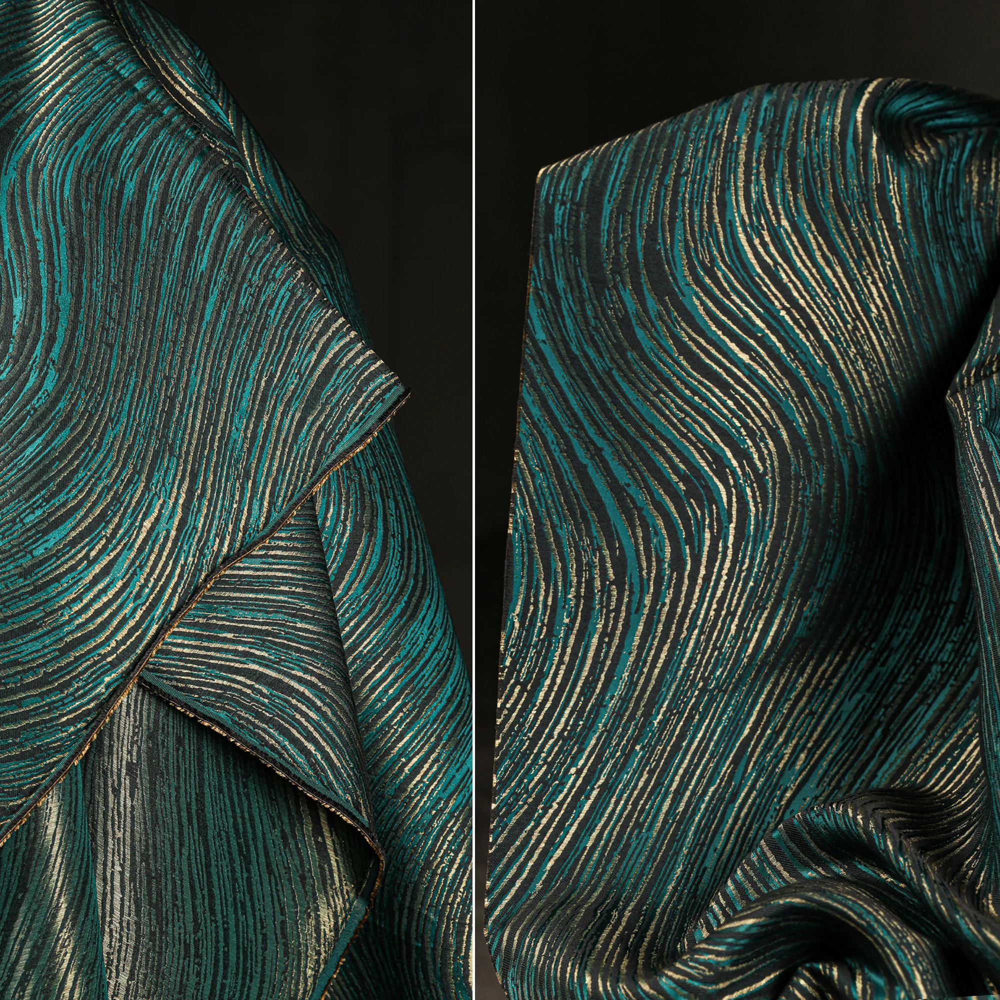 Зелёная жаккардовая ткань SRH