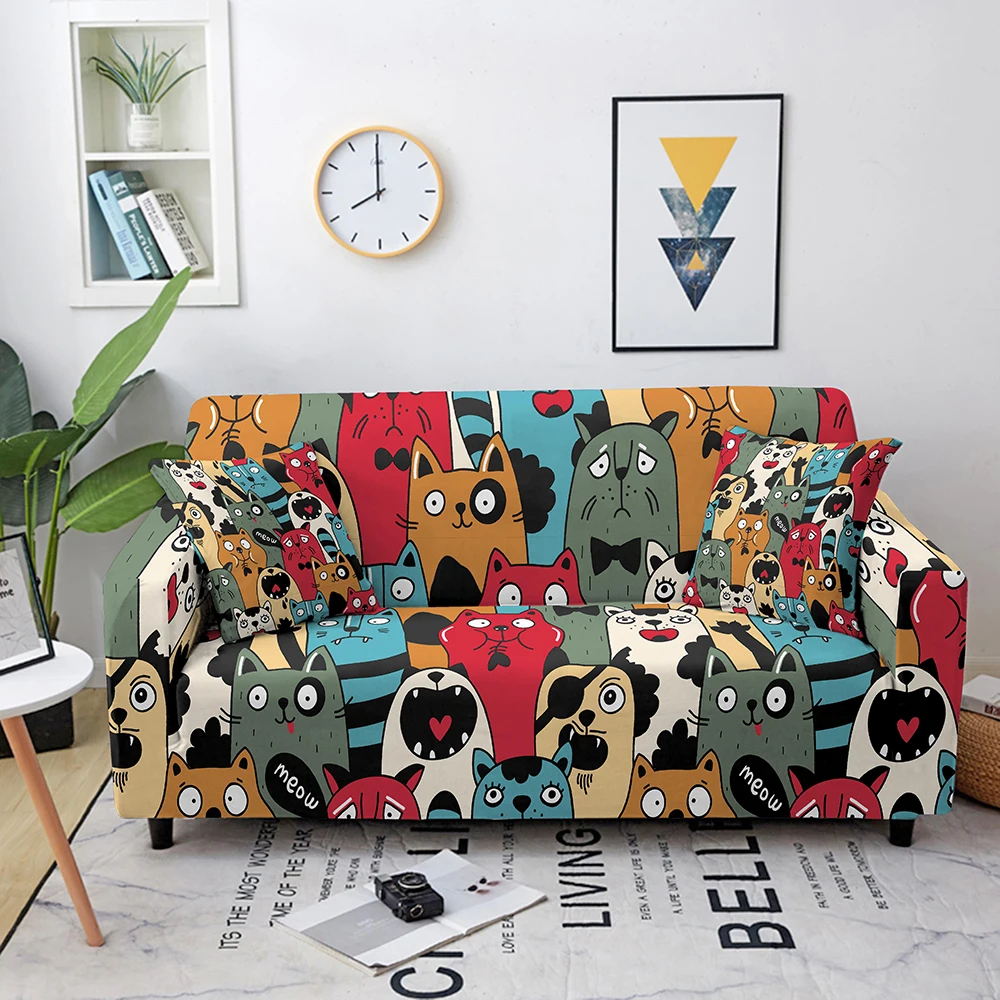 

Elastic Sofa Cover Cartoon Animal Printed Sofa Slipcover Corner Sofa Covers for Living Room Couch Cover for Sofas Cushion Cover