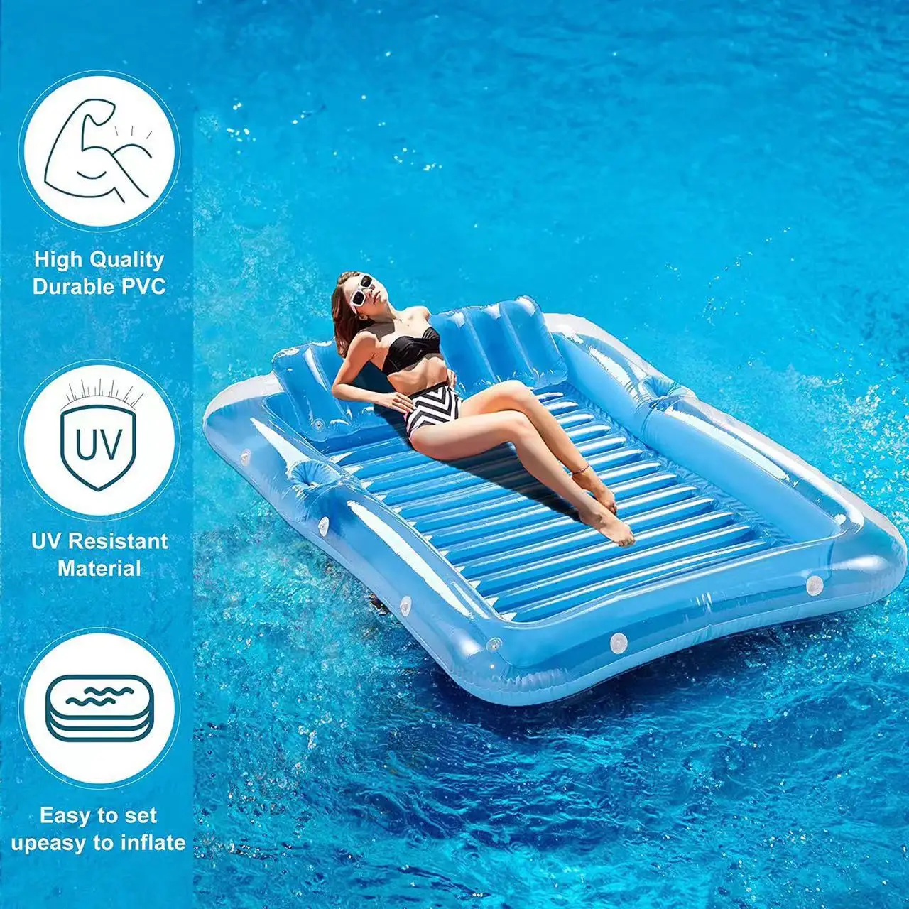 

New Multifunction Inflatable Foldable Floating Row Swimming Pool Water Hammock Air Recliner Bed Beach Pool Toy Water LoungeChair