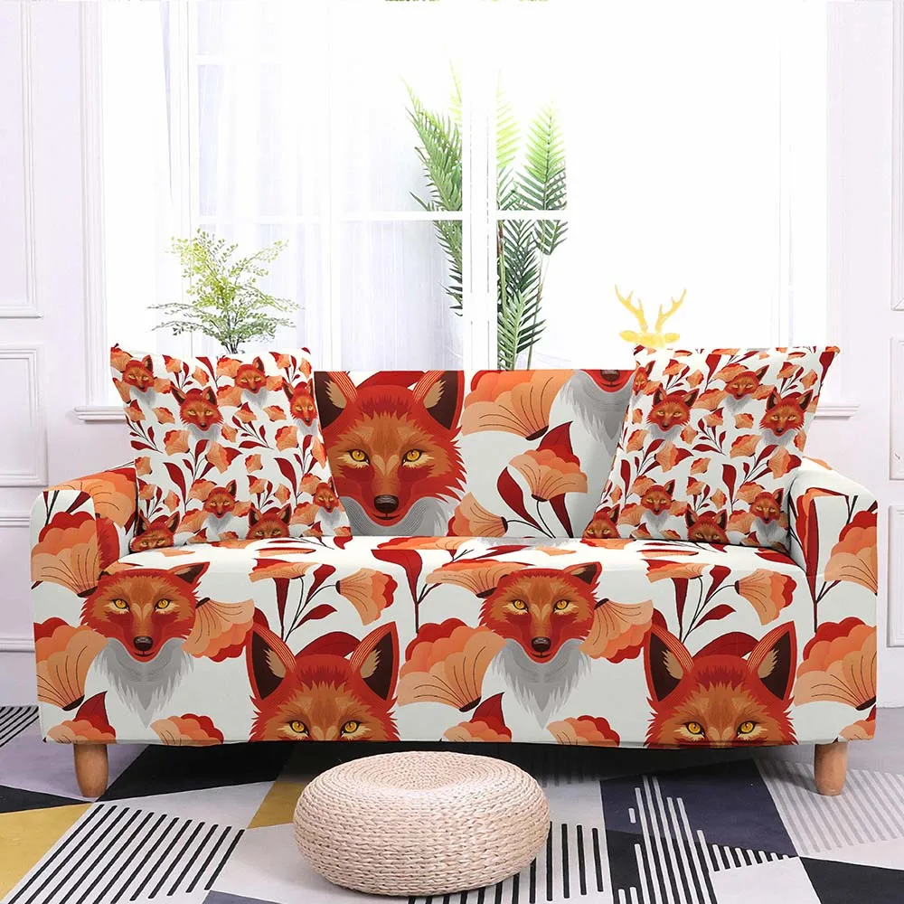 

Animals Print Sofa Cover 1/2/3/4 Seaters Cartoon Pattern Couch Slipcover For Living Room Decor Polyester Stretch Sofa Protector
