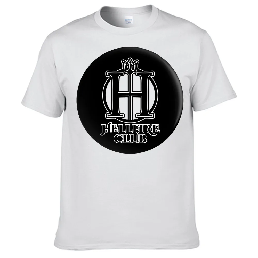 

Hellfire Club Retro Casual T Shirt Men's Summer Black 100% Cotton Short Sleeves O-Neck Tee Shirts Tops Tee Unisex