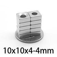 5102050100pcs 10x10x4 4mm hole 4mm square rare earth neodymium magnets n35 countersunk powerful magnet 10x10x4 4 10104 4
