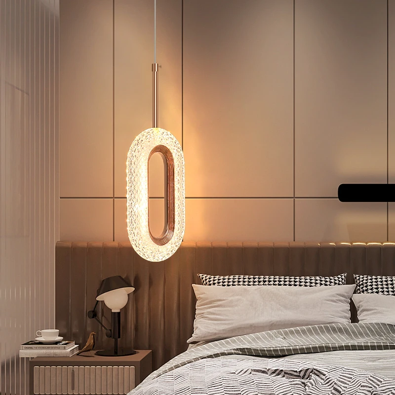 Modern Led Crystal Pendant Lamp for Bedroom Bar Pendant lights Bedside Hanging Lamps Nordic Chandelier Indoor Lighting Fixtures