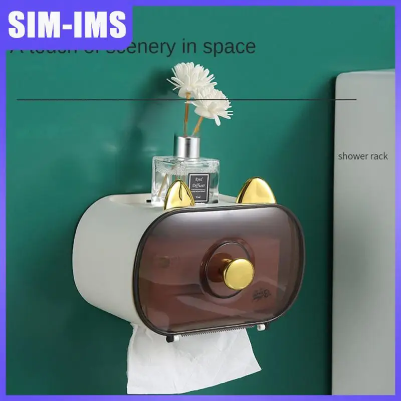 

Stick Firmly Without Any Marks Wall-mounted Tissue Box Not Damaging The Wall Light Luxury Pull-out Paper Box Odorless Non-toxic