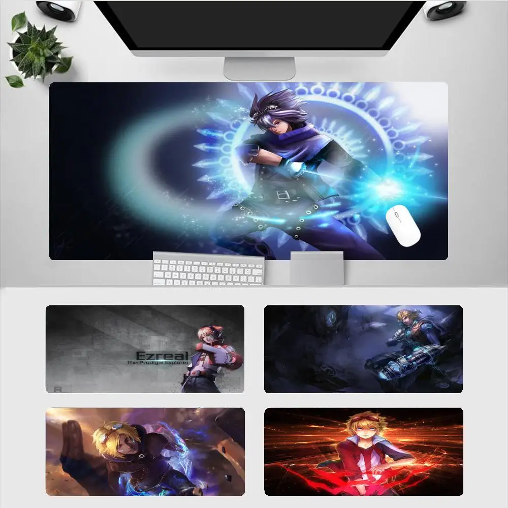 

Ezreal League Of Legends Kawaii Laptop Mouse Carpet Extended Pad Pc 900X400 Notebook Gaming Accessories Mousepad Office Desk Mat