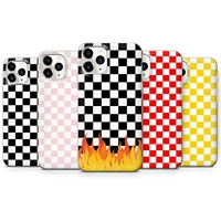 checkered phone case for samsung s20 lite s21 fe ultra s10 s9 s8 plus s7 edge transparent cover
