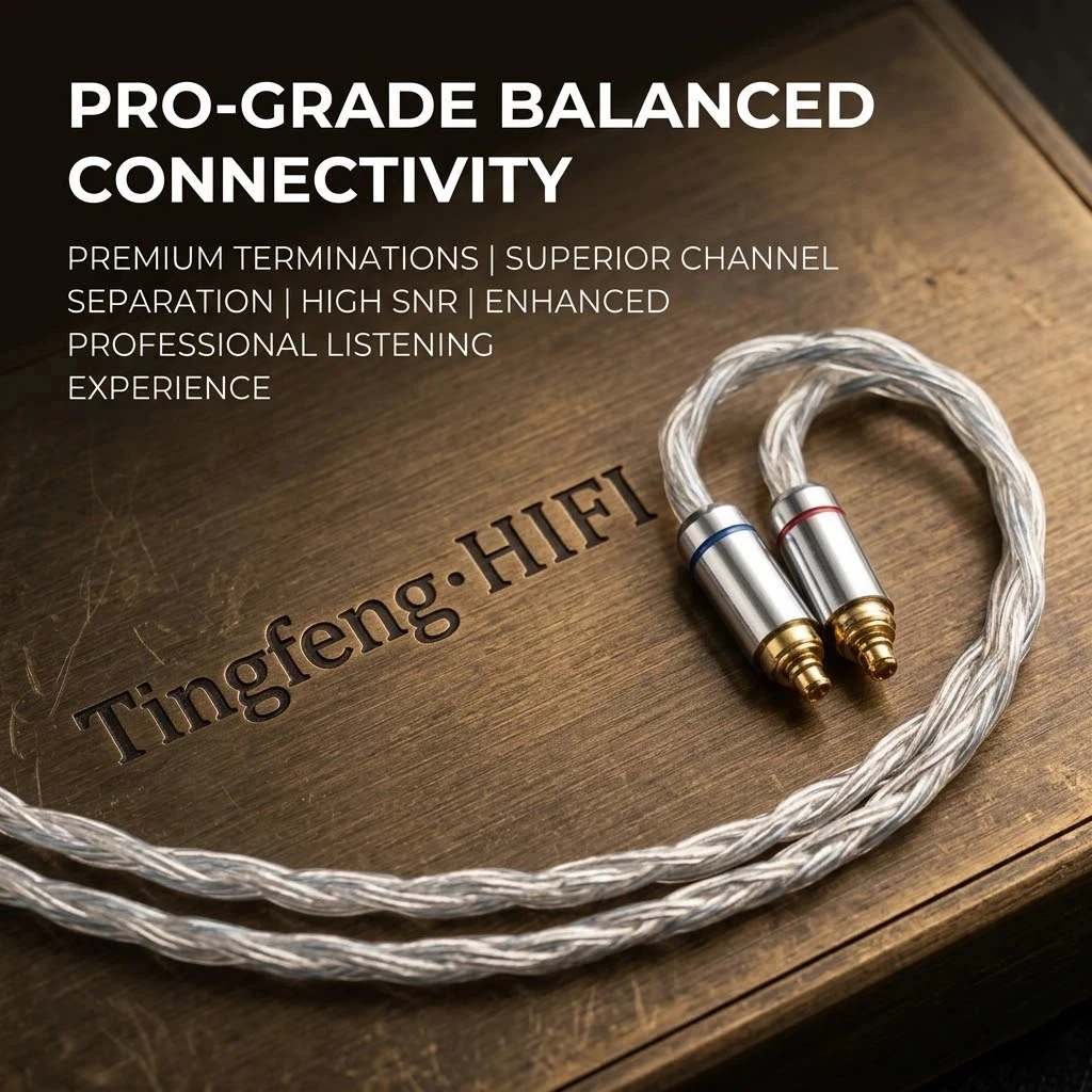 Фото Кабель Tingfeng 24 Core MMCX для Sennheiser IE900 IE600 IE300 IE200, плетеный из линтовой проволоки, балансный, 2.5/3.5/4.4 мм, улучшенный провод, 1.2 м №4
