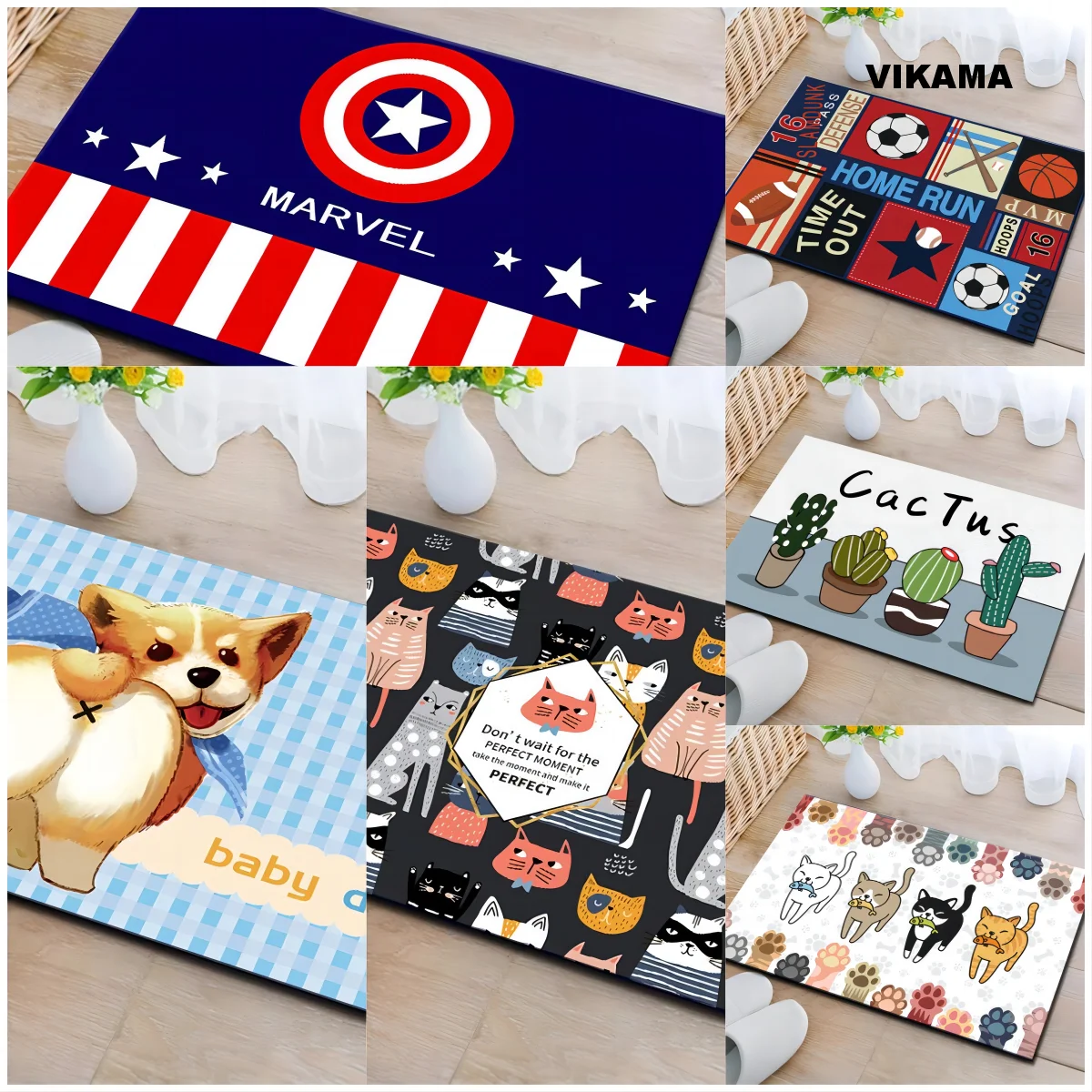 Бархатный Ковер VIKAMA Со Стразами Нескользящий Моющийся Коврик Для Двери Дома