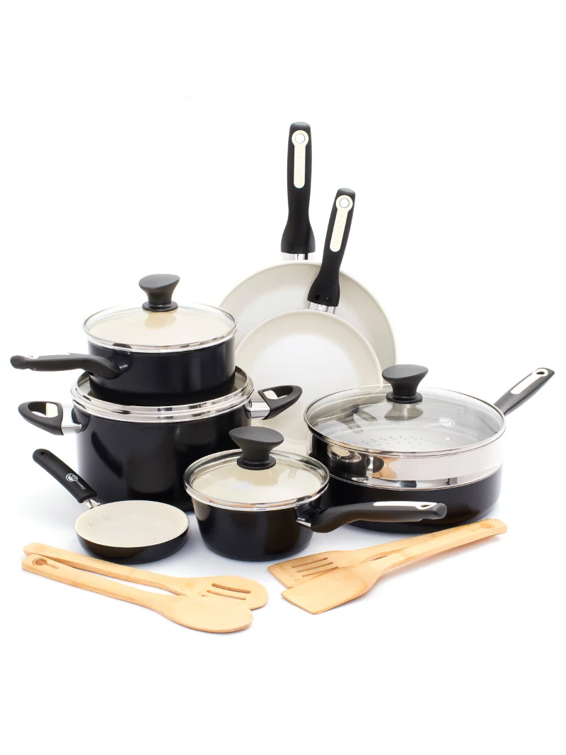 

GreenPan Rio Ceramic Nonstick 16-Piece Set, Black