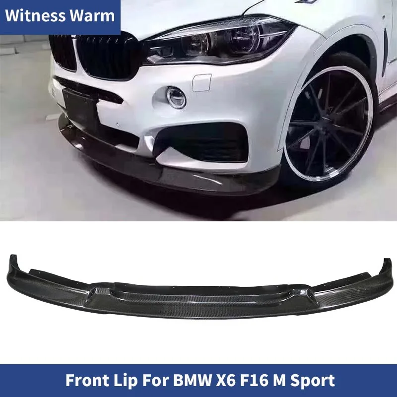 

F16 Carbon Fiber Front Bumper Lip Diffuser Spoiler for Bmw X6 with m Sport Edition Front Shovel Car Styling 2015-up