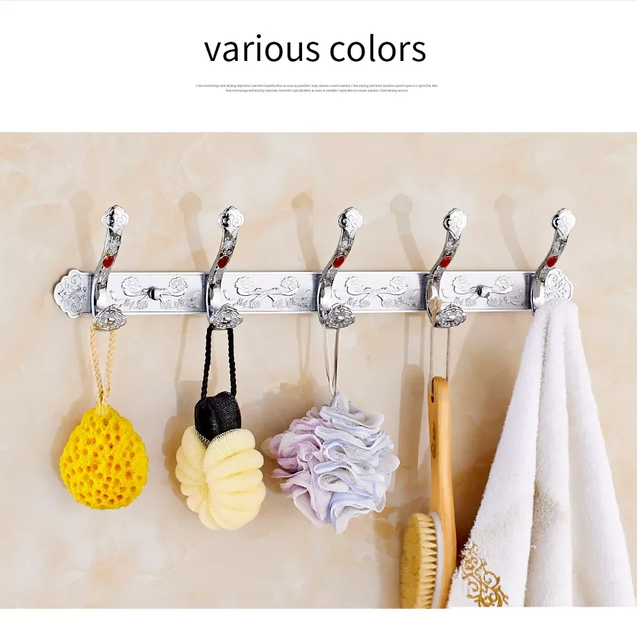 

Robe Hooks Luxury Bathroom Wall Carving Antique Robe Hooks 5 Row Hook Coat Hanger Door Hooks For Bathroom Accessories HA-26F