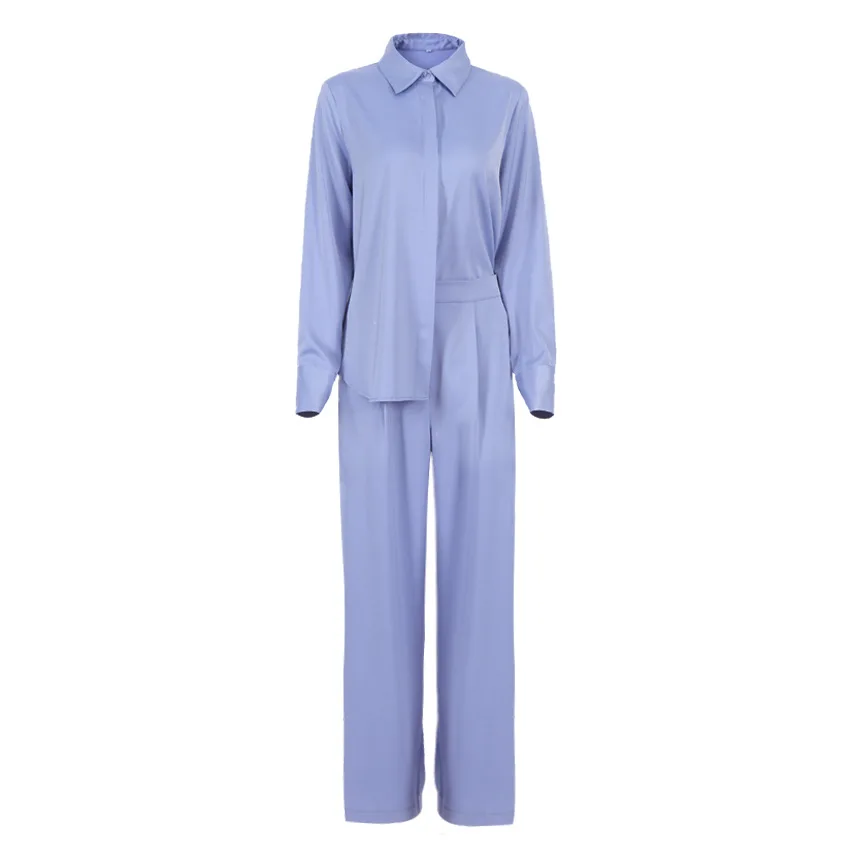 Women Relax Soft Pajamas Luxury 2 Pieces Pyjama Set INS Fashion European Size Long Sleeves Sleepwear Pyjama PJ Set