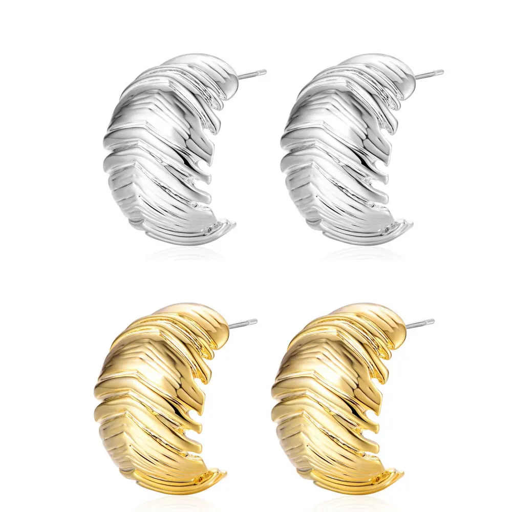 

Dorado Stud Earring for Women Punk Style and Retro New Feather Type Metal Earrings Party and Gift for Female In 2023