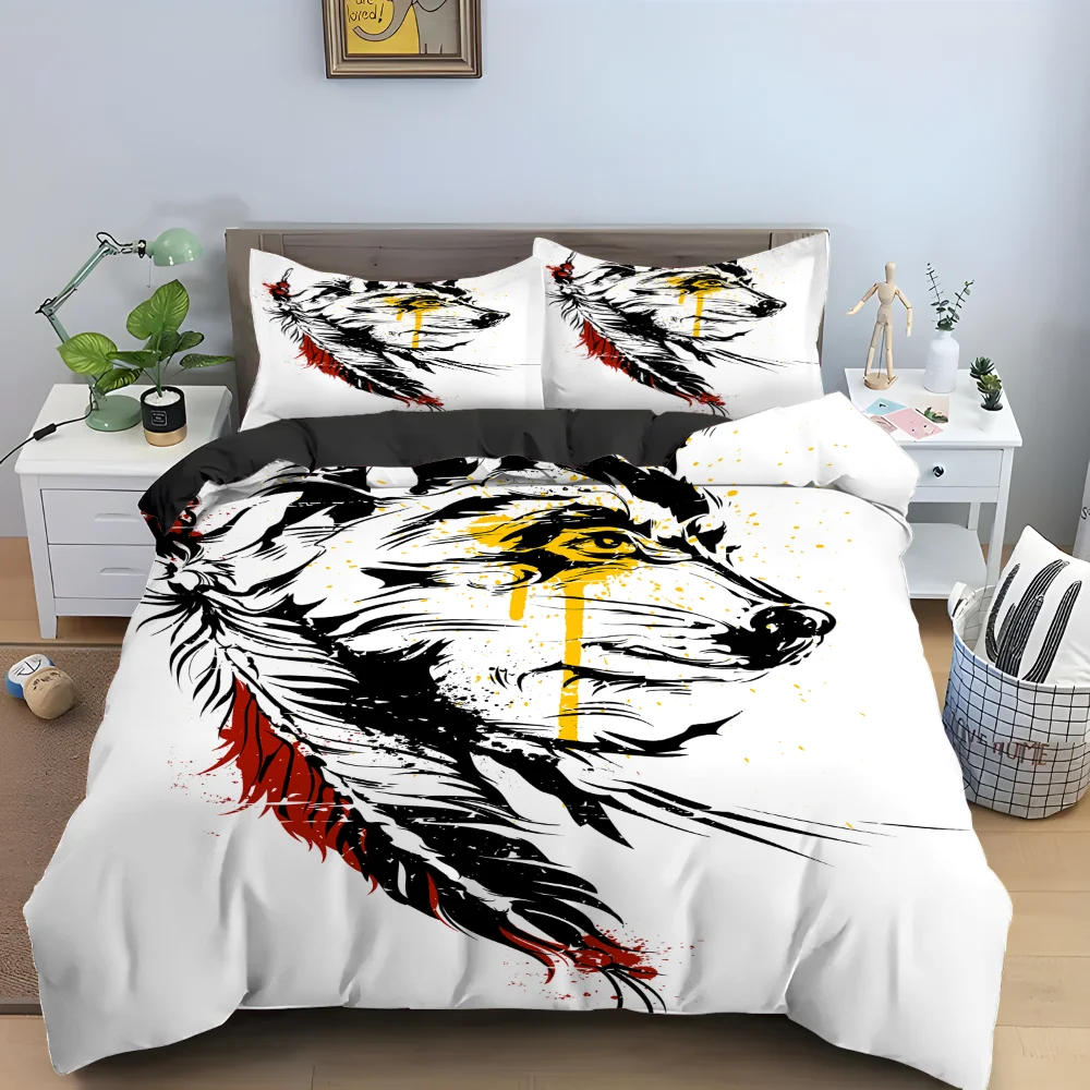 

Простыня, наволочка для подушки, постельное белье, домашний текстиль, постельное белье с волчьим рисунком, Ловец снов, защитный рисунок, 3D Ри...